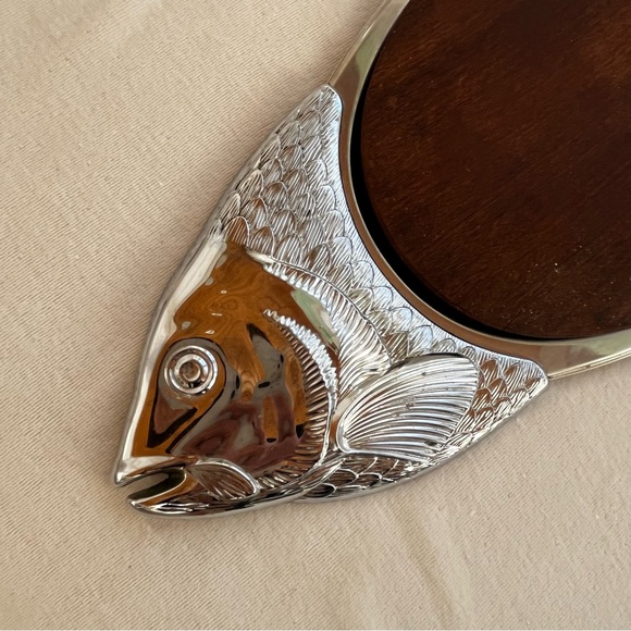 VTG. MCM Salmon Fish Wood 2-Piece Metal Serving Platter Tray 28 inch Germany WMF - Picture 14 of 16